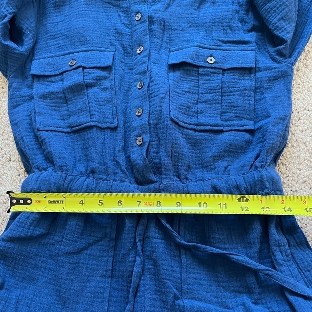 Madewell Lightspun Tapered Leg Jumpsuit Size 0 New with Tags Blue - Picture 6 of 10